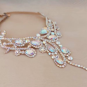 Ballroom jewelry, rhinestone dance costume necklace, Dance accessory, ballroom dance necklace, latin dance performance, smooth dance dress