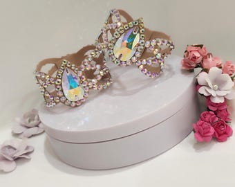 Ballroom AB Crystal Bracelet, Rhinestone Cuffs, Dance Jewelry, Hand Accessories
