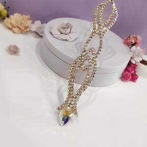 Rhinestone Jewelry, Ballroom  Hairpiece, AB Crystal Hair Accessories, Dance Jewelry