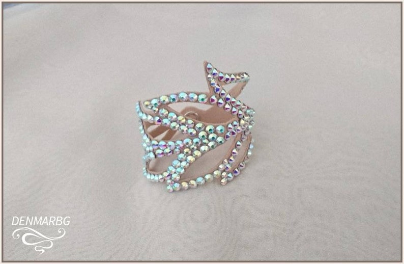 Ballroom Rhinestone Hand Cuff Dance Competition Bracelet Etsy
