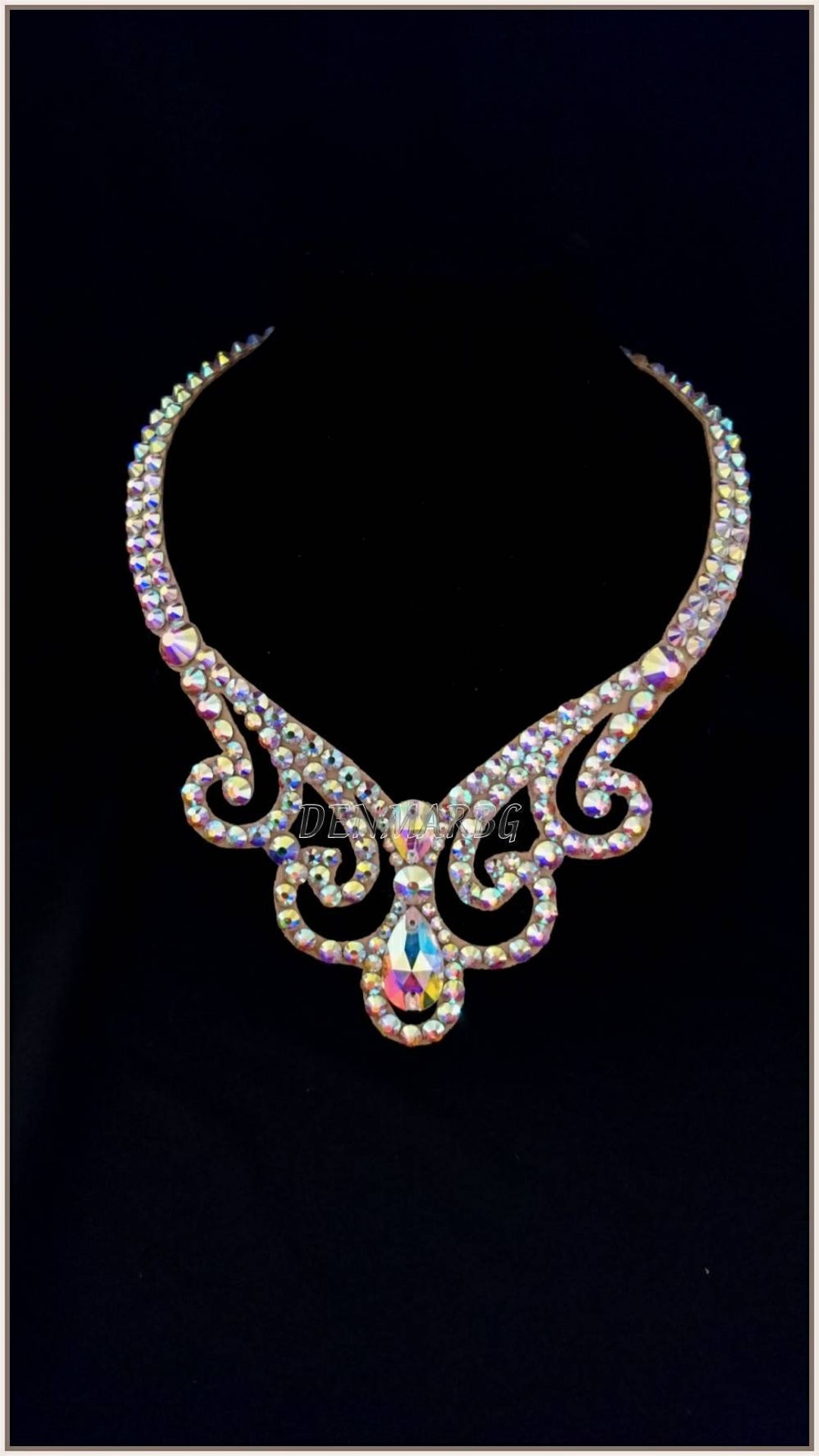 Ballroom Jewelry, Ballroom Rhinestone Necklace, Dance Accessory, Sparkle Dance Necklace