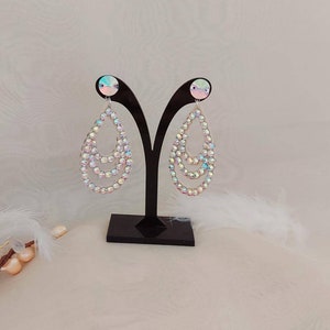 Ballroom Jewelry, Rhinestone dance jewelry, dance accessories, ballroom earrings, latin dance dress, ballroom smooth gown, dance performance