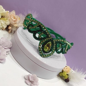 Ballroom jewelry, dance costume accessory, ballroom rhinestone jewelry, dance hairpiece, Ballroom emerald hairpiece, sapphire blue headpiece