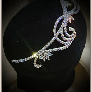 Dance hairpiece, ballroom jewelry, Ballroom latin dance, latin dance costume, Rhinestone headpiece, Hair accessories, ballroom dance jewelry