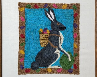 Punch Needle or Embroidery Rabbit PDF Pattern Maurice's Magnificent Egg 4 3/4 x 5 7/8 Inches