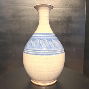 VTG Deneen Pottery Vase: Handmade Stoneware 10.5 Inch Tall, Signed