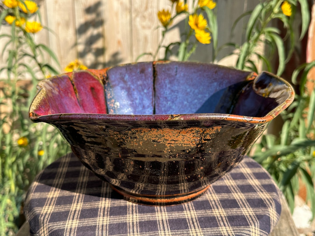 Fruit Bowl or Serving Bowl Altered Wheel Thrown Stoneware Studio ...