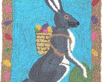 Rabbit Punch Needle Pattern: Easter Bunny with Egg (PDF Pattern)