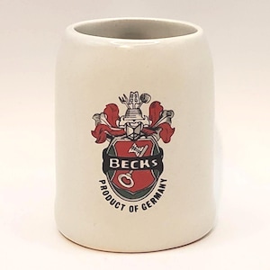 Miniature Beck's Beer Stein Becks Beer Stoneware Made in Germany 2.5 Inches Tall