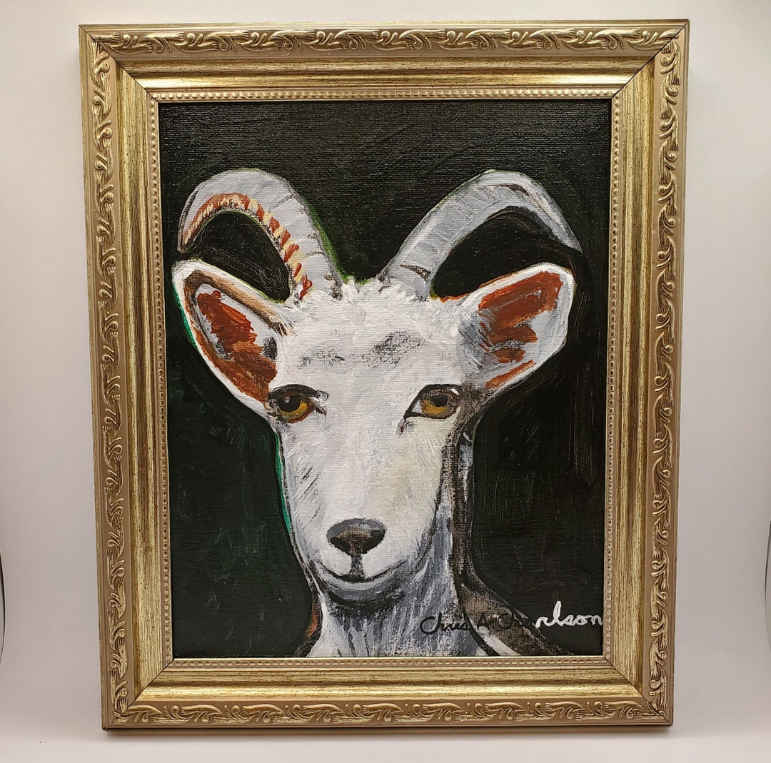 Billy Goat Painting Original Acrylic on Canvas by Chris A Etsy
