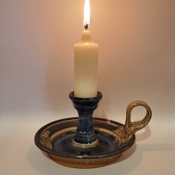 Ceramic Candle Holder With Handle Etsy