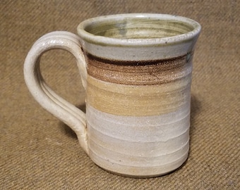 Espresso Kaffeetasse Becher Perkins Studio Keramik Handgefertigtes Steingut Rad Keramik Brown & Tan 5 Unzen signiert