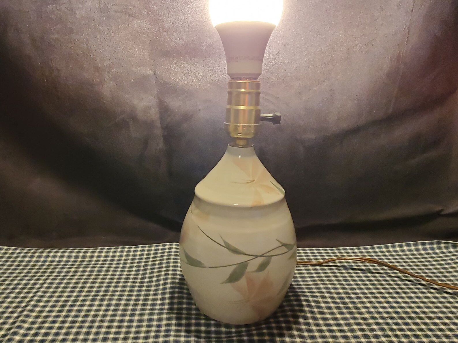 Table Lamp-korn Studio Pottery-stoneware-handmade-pink Flower | Etsy