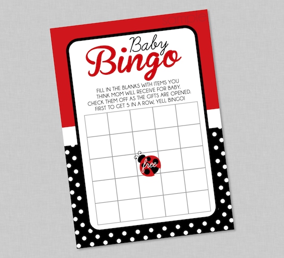 Little Lady Ladybug Bingo Baby Shower Game INSTANT DOWNLOAD Ladybug