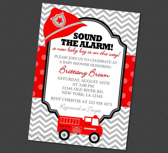 Firefighter Baby Shower Invitations 4