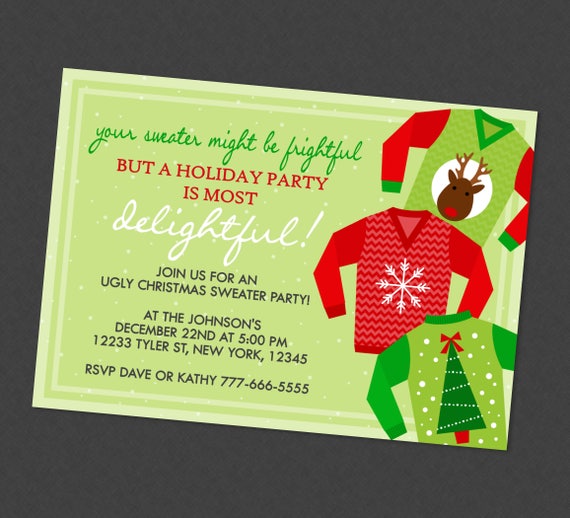 fun holiday ugly sweater party invitation ugly sweater party christmas office party invitation