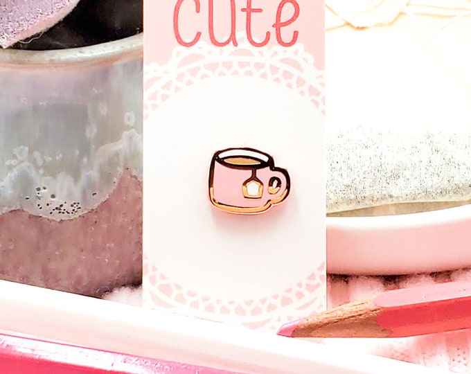 Tiny Cup of Tea Enamel Pin - Etsy