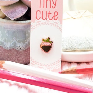 Tiny Chocolate Strawberry Enamel Pin