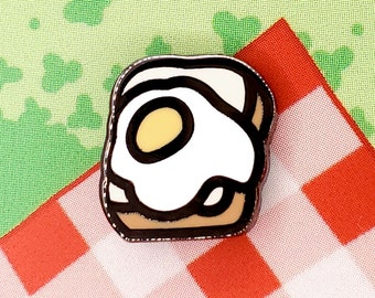 Tiny Egg on Toast Enamel Pin