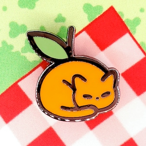 Tiny Orange Cat Enamel Pin
