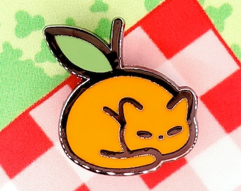 Tiny Orange Cat Enamel Pin