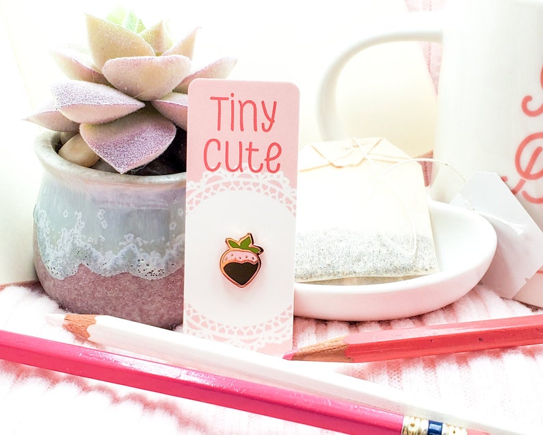 Tiny Chocolate Strawberry Enamel Pin