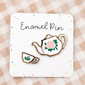 Teapot and Cup Enamel Pin set