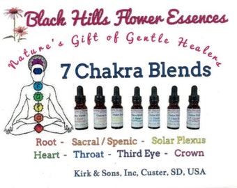 7 Chakra Essences - Black Hills Flower Essences -  7 powerful blends to balance your Chakras in a most gentle way, kit or individual blends