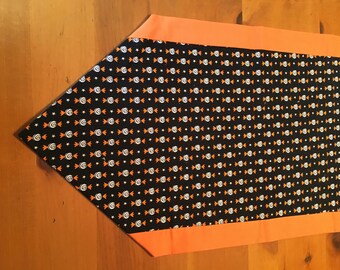 Table runner, halloween table runner, halloween, candy, black, orange