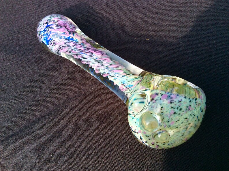 Hand Blown Onyx Spring Sky Glass Smoking Pipe Etsy