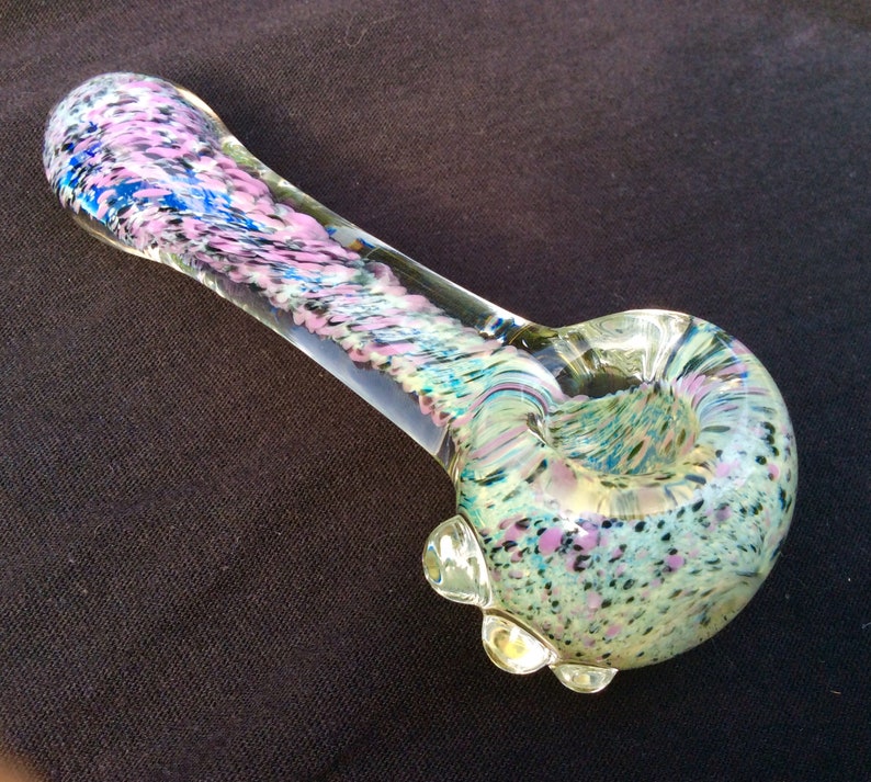 Hand Blown Onyx Spring Sky Glass Smoking Pipe Etsy