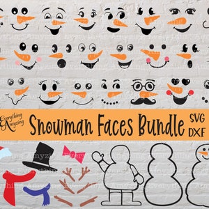 Snowman Faces Svg Bundle, Snowman Svg Bundle, Cricut Svg Bundle, Silhouette Svg Bundle, Snow Svg Bundle, SVG Snowman face, svg dxf eps png