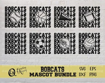 Bobcats Sports Mascot Bundle svg, Bobcats Football, Bobcats Baseball, Bobcats Cheer svg, Cheer Mom, Cricut, Silhouette, svg, png, eps, dxf