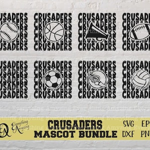 Crusaders Sports Mascot Bundle svg, Crusaders Football svg, Crusaders Baseball, Crusaders Cheer svg, Cheer Mom, Cricut, Silhouette, svg, eps