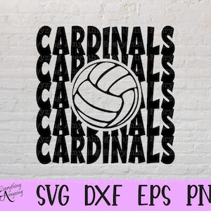 Cardinals Volleyball svg, Cardinals Mascot svg, Cardinals School, Volleyball Mom svg, Volleyball Dad, Cricut, Silhouette, svg, png, eps, dxf