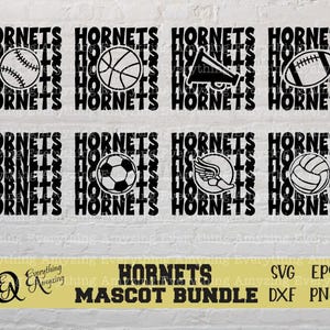 Hornets Sports Mascot Bundle svg, Hornets Football svg, Hornets Baseball, Hornets Cheer, Cheer Mom, Cricut, Silhouette, svg, png, eps, dxf