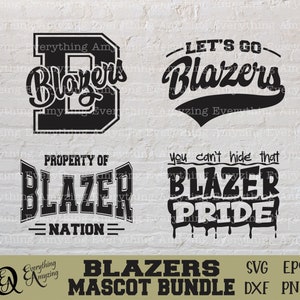 Blazers Mascot Bundle svg, Blazers School Spirit svg, Blazer Cheerleading svg, Blazers Team Gear svg, Cricut, Silhouette, svg, png, eps, dxf