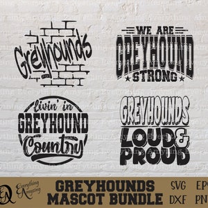Greyhounds Mascot Bundle svg, Greyhounds School Spirit svg, Greyhounds Cheerleader, Team Gear svg, Cricut, Silhouette, svg, png, eps, dxf
