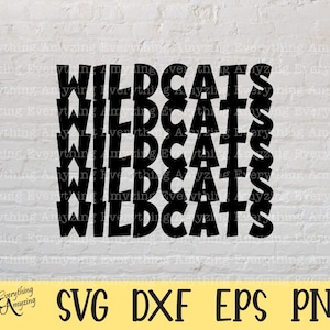 Wildcats Mascot, Wildcats High School, Wildcats Cheerleader svg, Wildcats Sports, Wildcats Spirit, Cricut, Silhouette, svg, png, eps, dxf