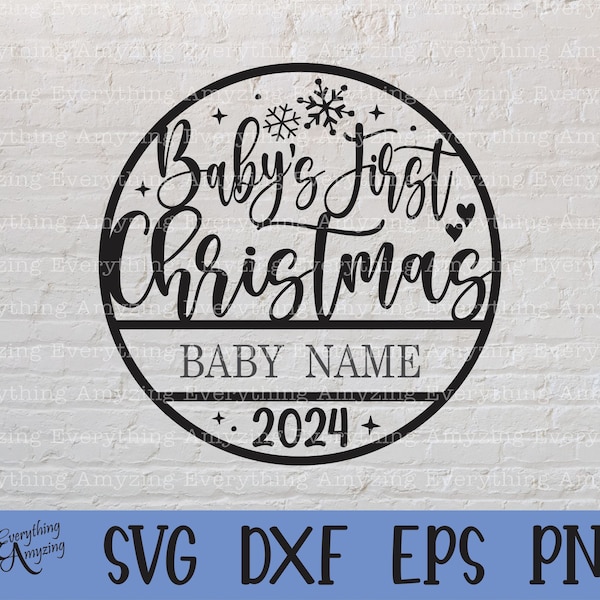 Baby's First Christmas Ornament svg, Baby Ornament svg, New Baby Ornament svg, Custom Baby Ornament, Cricut, Silhouette, svg, png, eps, dxf