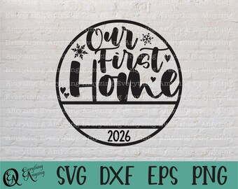 Our First Home svg, Christmas Ornament svg, Our First Home Ornament svg, First Home svg, Ornament, Cricut, Silhouette, svg, png, eps, dxf
