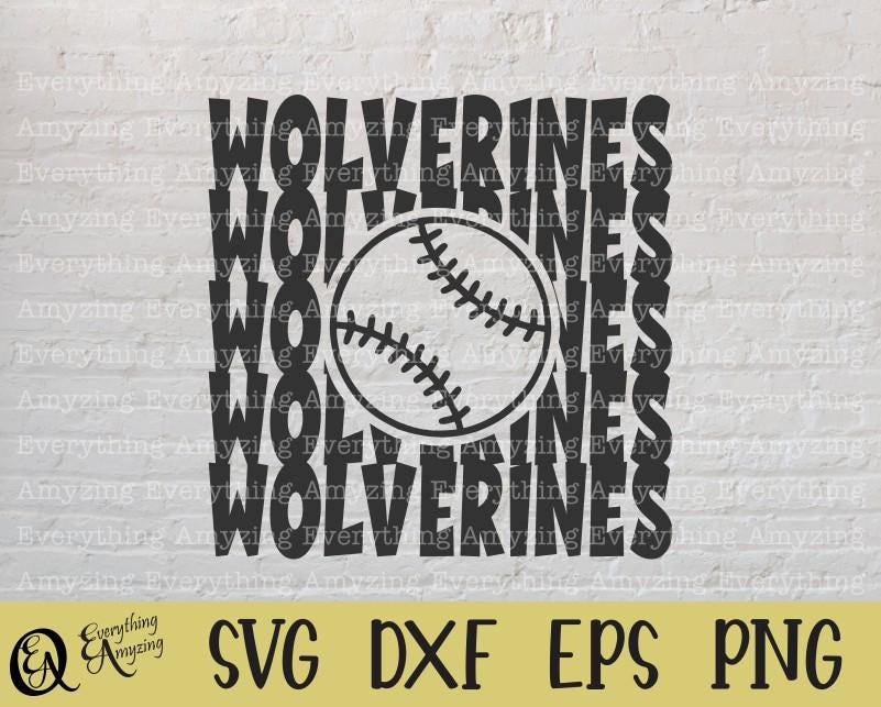 Wolverines Baseball Svg, Wolverines Mascot Svg, Baseball, Wolverines ...