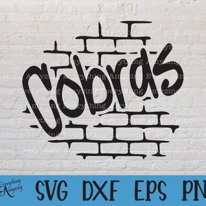Cobra's graffiti svg, cobra's mascotte svg, cobra's School Spirit svg, middelbare school svg, Cobra Team Gear, Cricut, silhouet, svg, png, eps, dxf