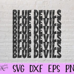 Mascotte Blue Devils, Blue Devils School, Blue Devils Cheer, Blue Devils Sports, Blue Devils Spirit, Cricut, silhouet, svg, png, eps, dxf