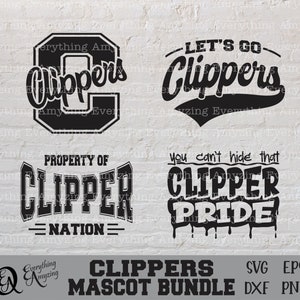 Clippers Mascot Bundle svg, Clippers School Spirit svg, Clippers Cheerleading svg, Clippers Gear svg, Cricut, Silhouette, svg, png, eps, dxf