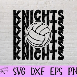 Knights Volleyball svg, Knights Mascot svg, Knights High School, Volleyball Mom, Volleyball Dad svg, Cricut, Silhouette, svg, png, eps, dxf