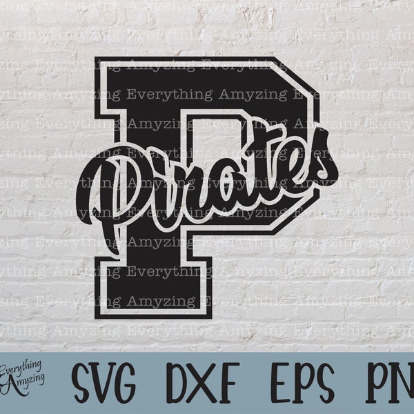 Pirates svg, Pirates Mascot svg, Pirates School Spirit svg, Pirates Cheerleading, Pirates Team Gear, Cricut, Silhouette, svg, png, eps, dxf