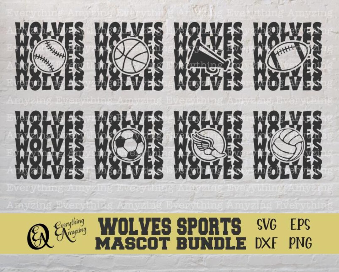 Wolves Football Svg Pattern Wolves Sports Mascot Bundle Svg, Wolves Football Svg, Wolves Baseball ...