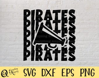 Pirates Cheer svg, Pirates Mascot svg, Pirates High School svg, Pirates Cheerleader svg, Cheer Mom, Cricut, Silhouette, svg, png, eps, dxf