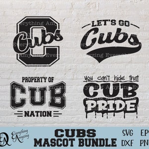 Cubs Mascot Bundle svg, Cubs School Spirit svg, Cubs Cheerleading svg, Cubs Team Gear svg, Cubs svg, Cricut, Silhouette, svg, png, eps, dxf